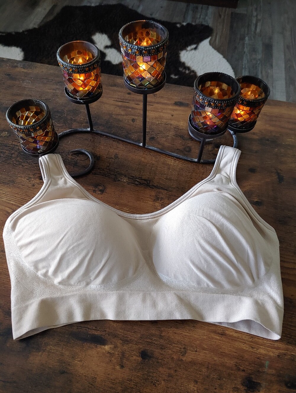 Bali XL Beige Padded Wirefree Super Comfy Wirefree Bra